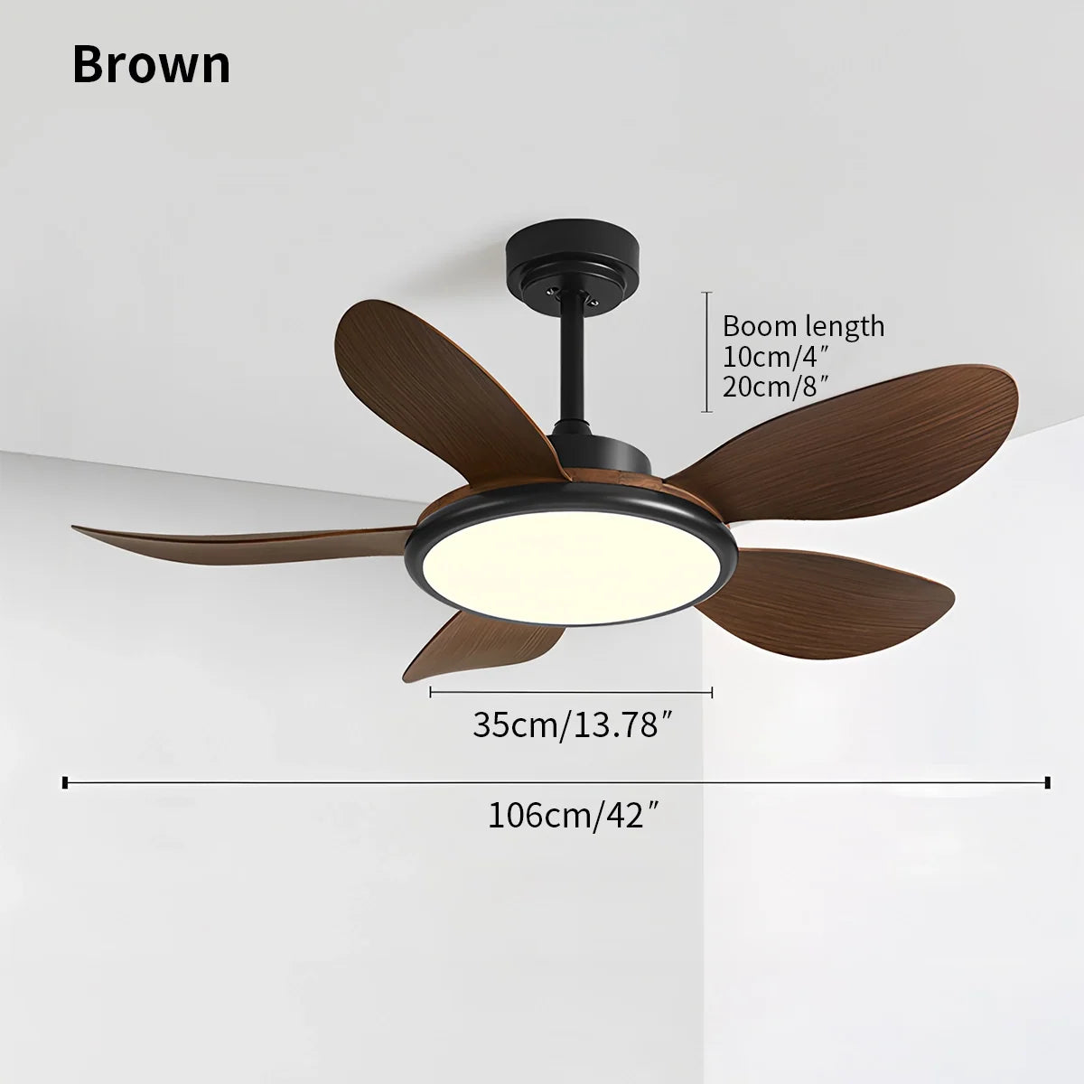 5-Blade Wood Ceiling Fan with Light for Living Room – Wood detail 4