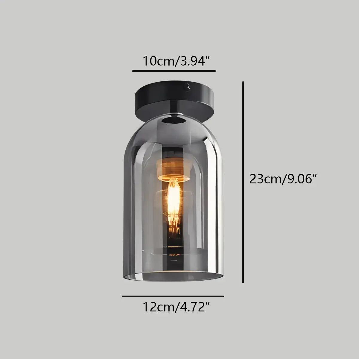 Vintage Glass Semi-Flush Ceiling Light for Entryway – Glass detail 26