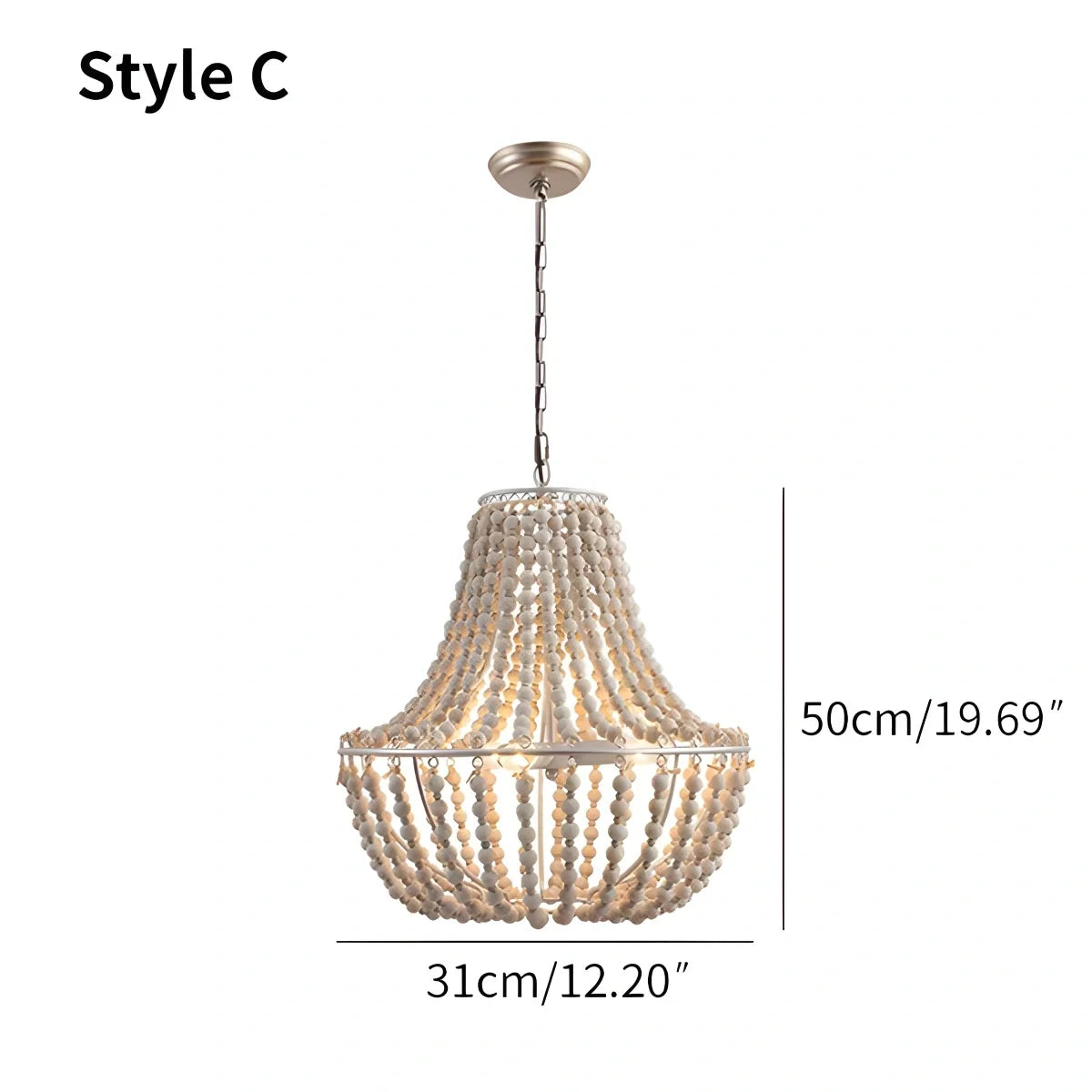 Retro Wooden Bead Chandelier for Dining Room – detail 17