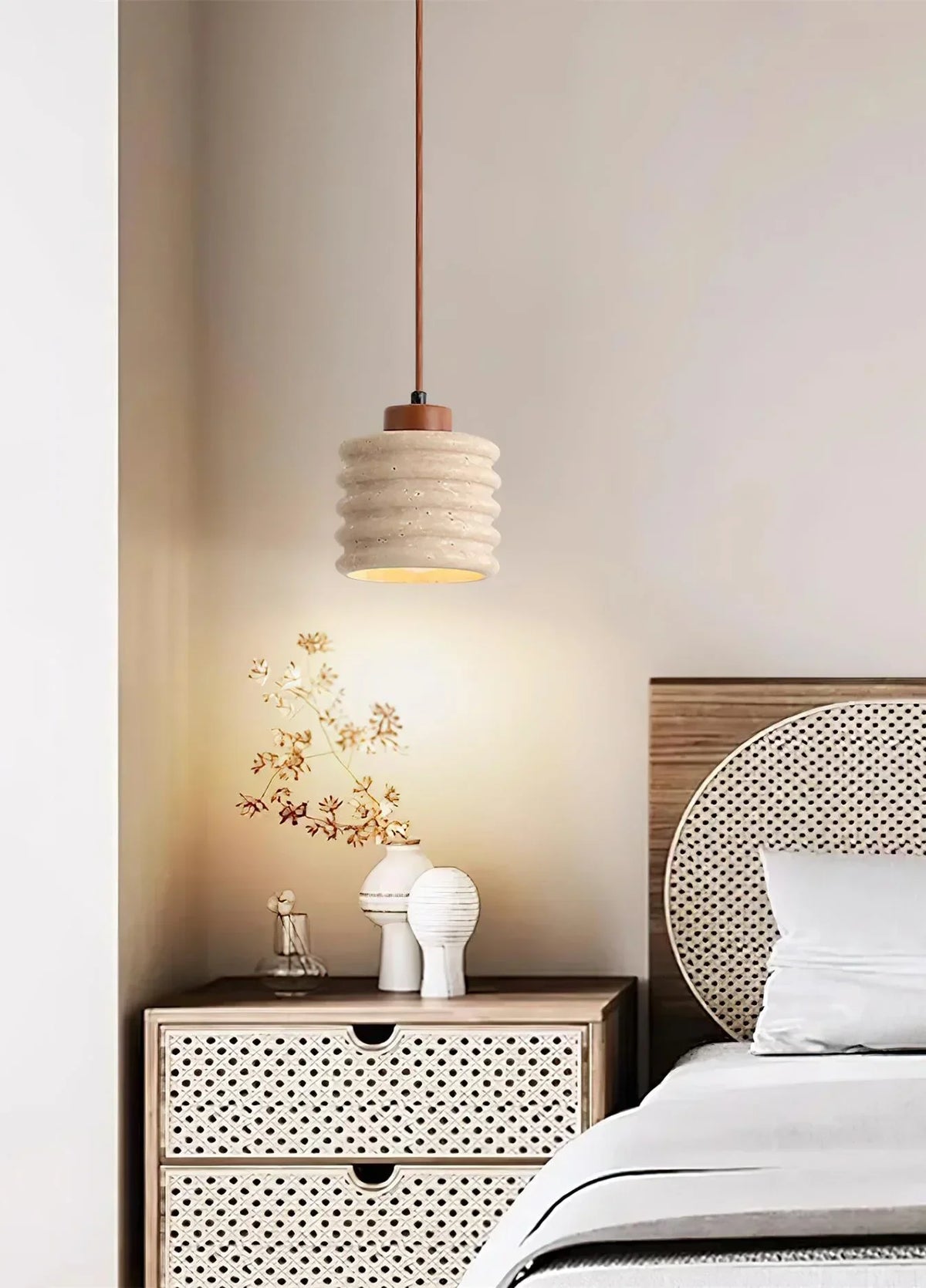 Candeeiro Column Travertine Pendant Lamp – Travertine detail 10