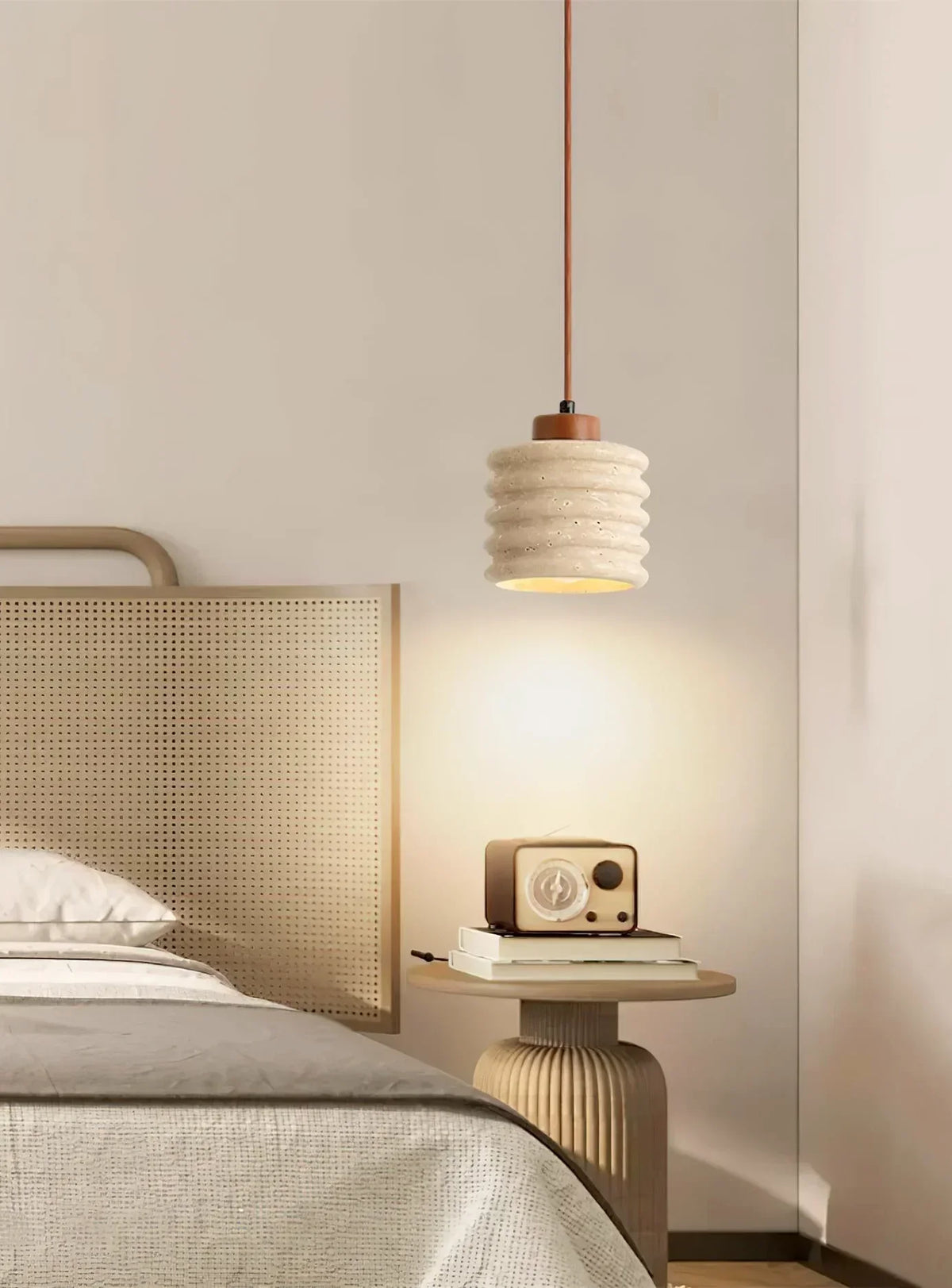 Candeeiro Column Travertine Pendant Lamp – Travertine detail 4