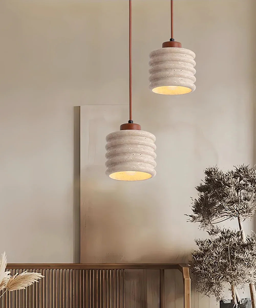 Candeeiro Column Travertine Pendant Lamp – Travertine detail 3
