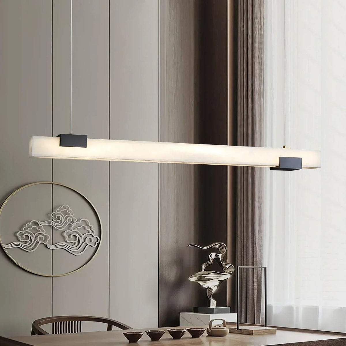Cary Alabaster Strip Pendant Light – Alabaster detail 11
