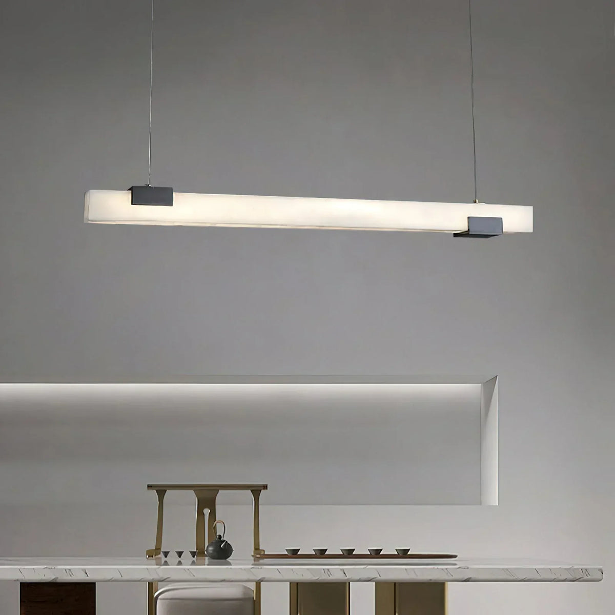Cary Alabaster Strip Pendant Light – Alabaster detail 13