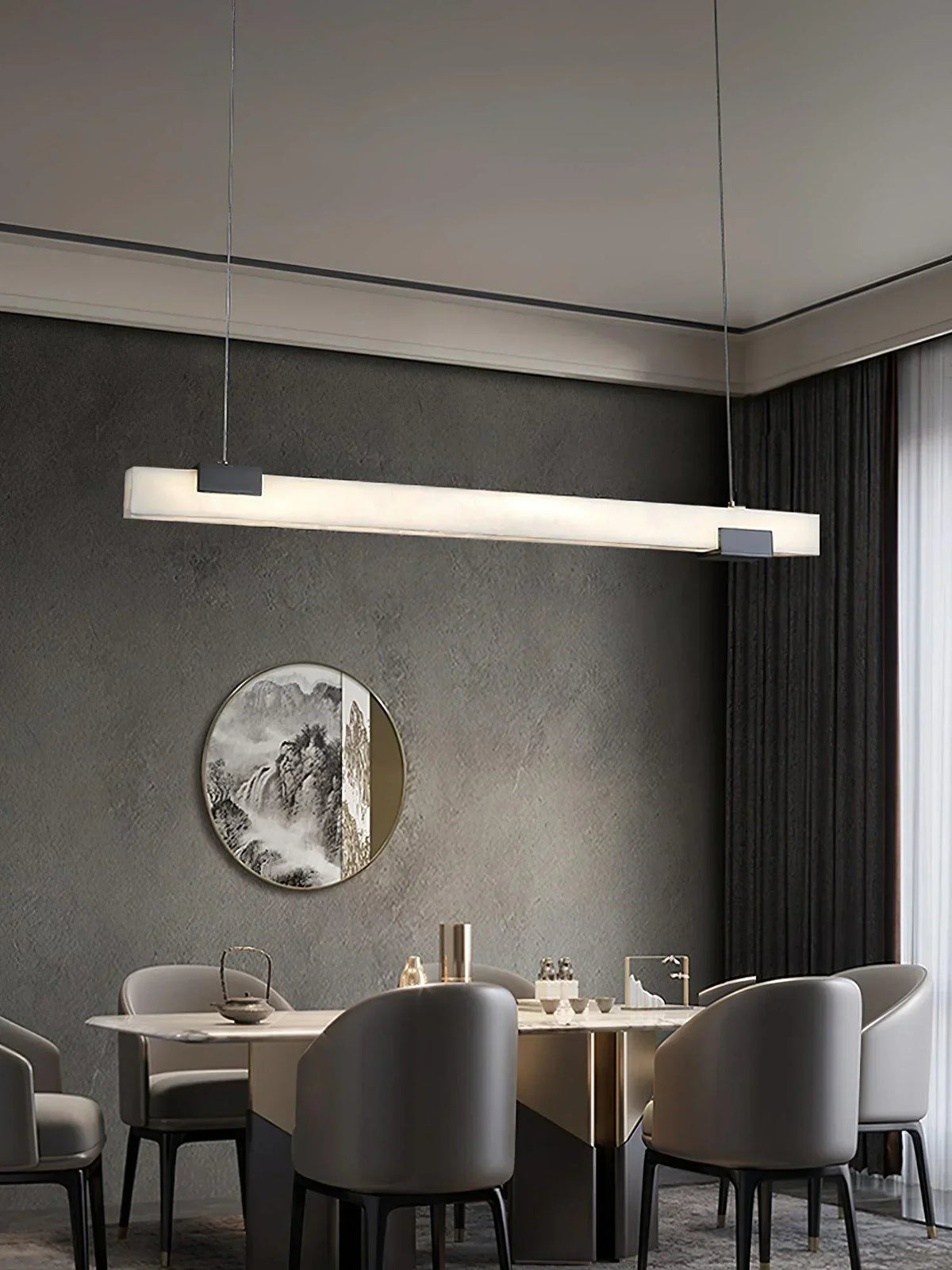 Cary Alabaster Strip Pendant Light – Alabaster detail 8