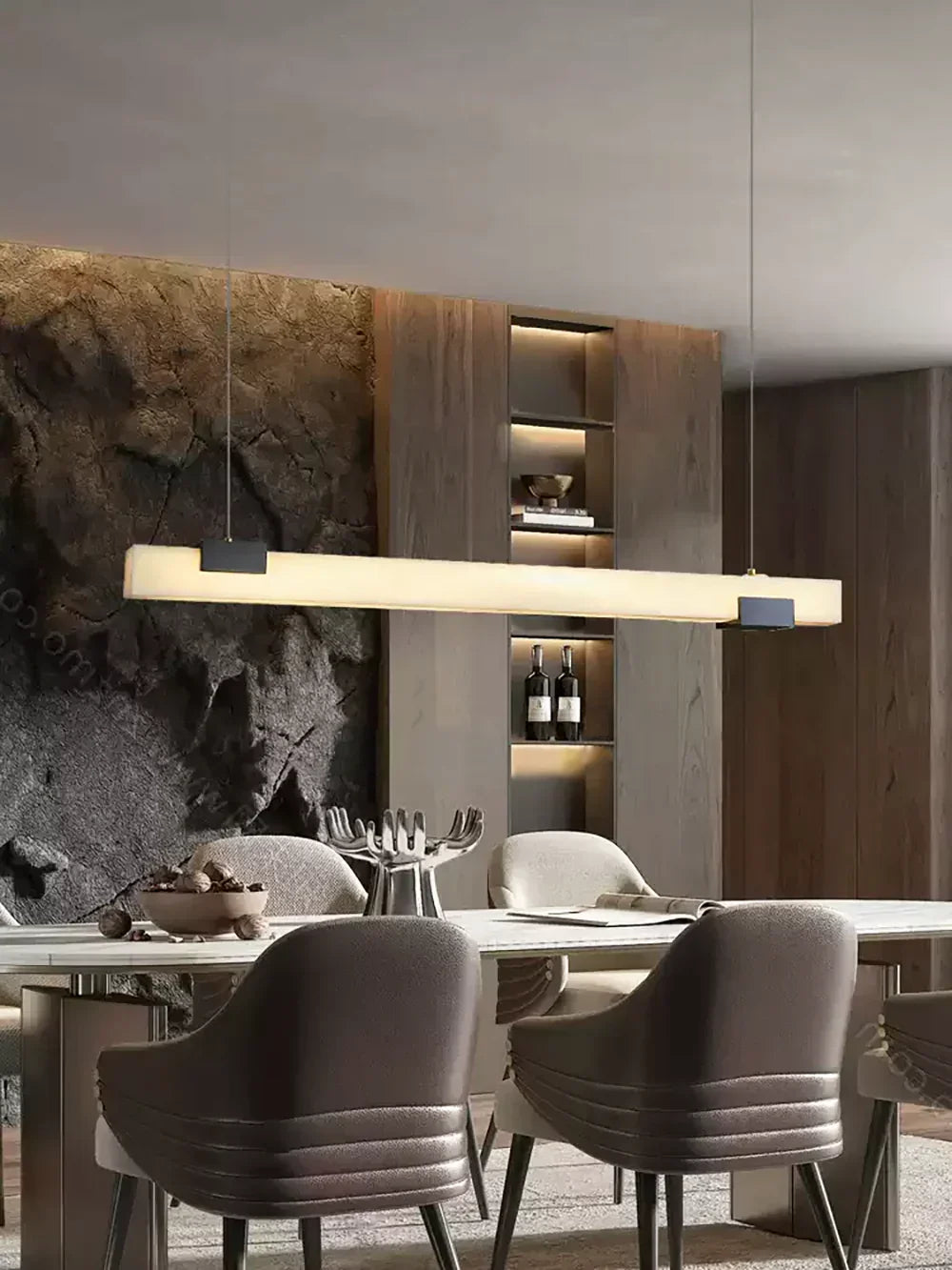 Cary Alabaster Strip Pendant Light – Alabaster detail 7