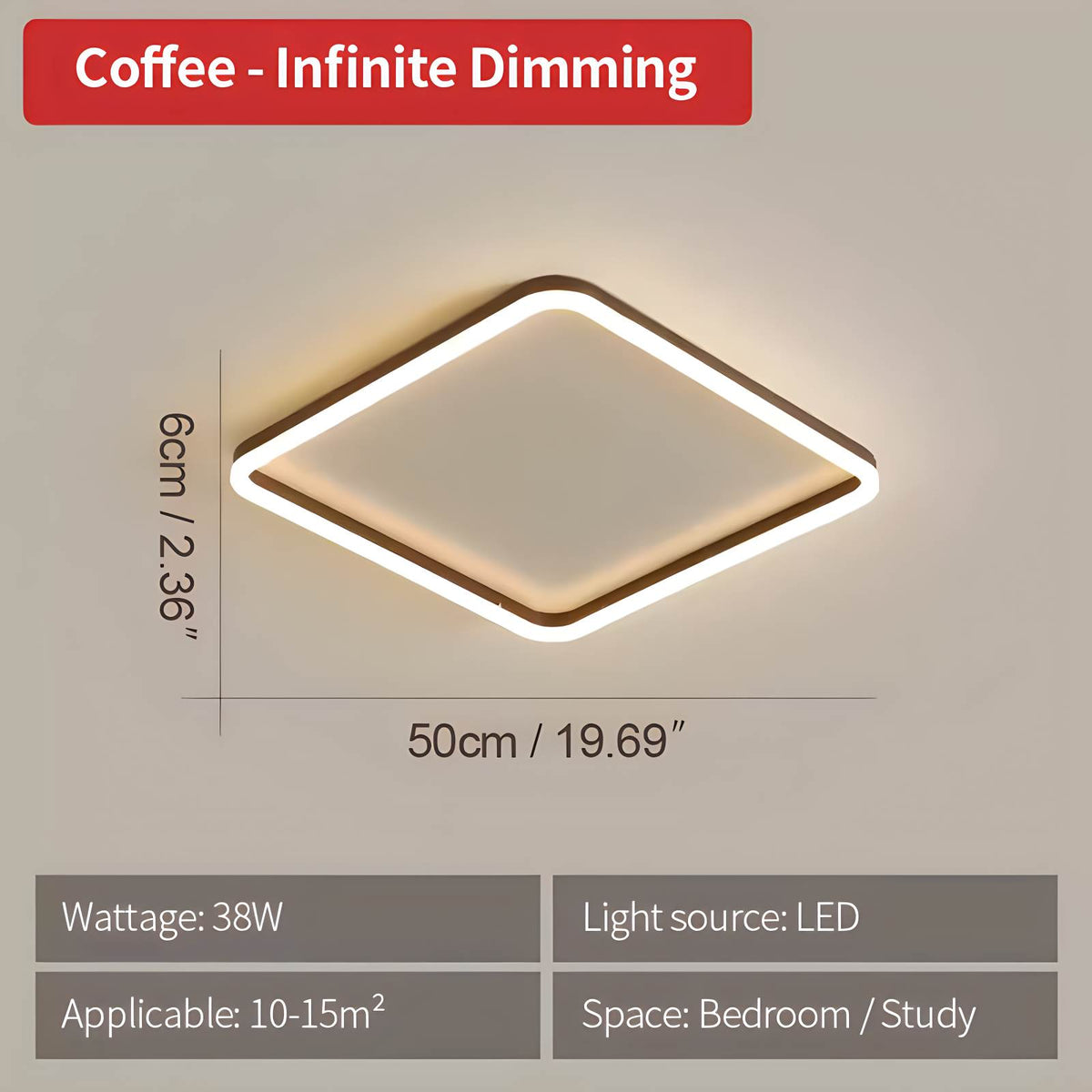 Modern Minimalism LED Square Ceiling Light – detail 17