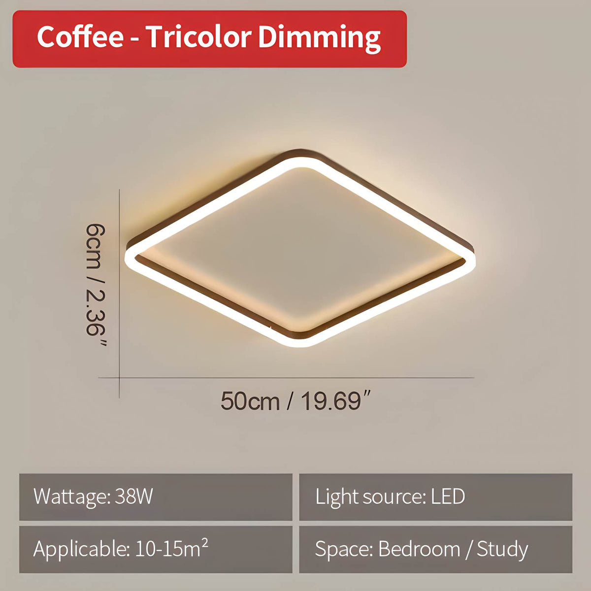 Modern Minimalism LED Square Ceiling Light – detail 16