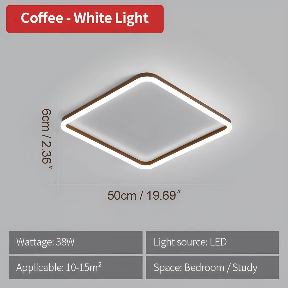 Modern Minimalism LED Square Ceiling Light – detail 15