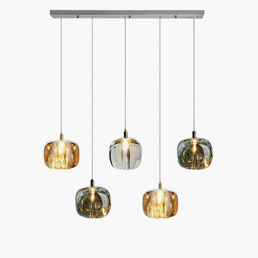 Colored Glass Multi Pendant Chandelier