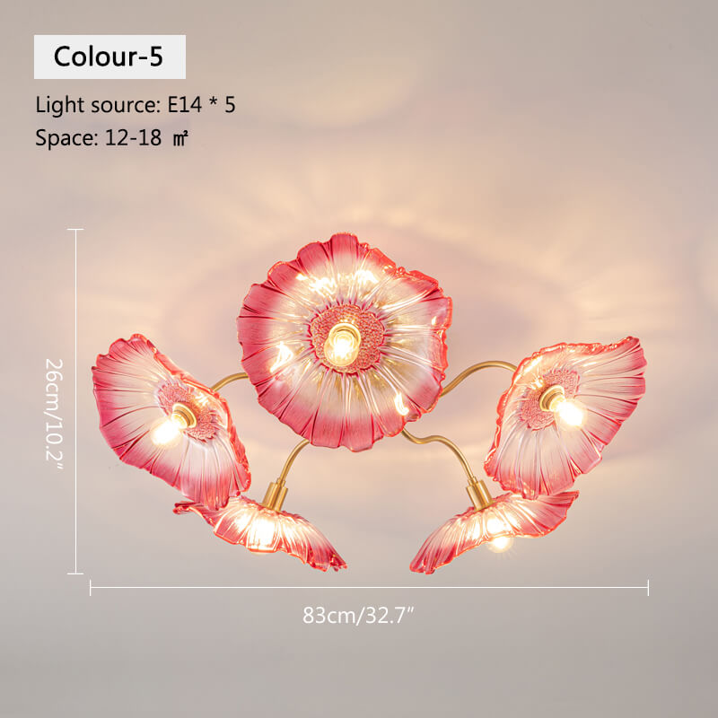 Lotus Leaf Glass Ceiling Lamp for Living Room – Glass detail 19
