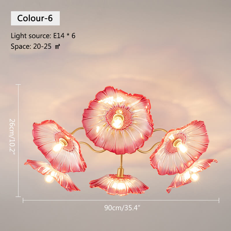 Lotus Leaf Glass Ceiling Lamp for Living Room – Glass detail 22