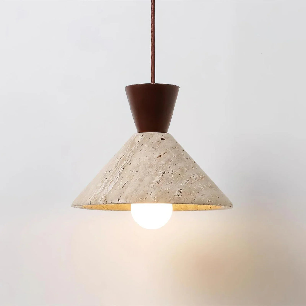 Cone Forma Travertine Pendant Lamp – Travertine detail 9