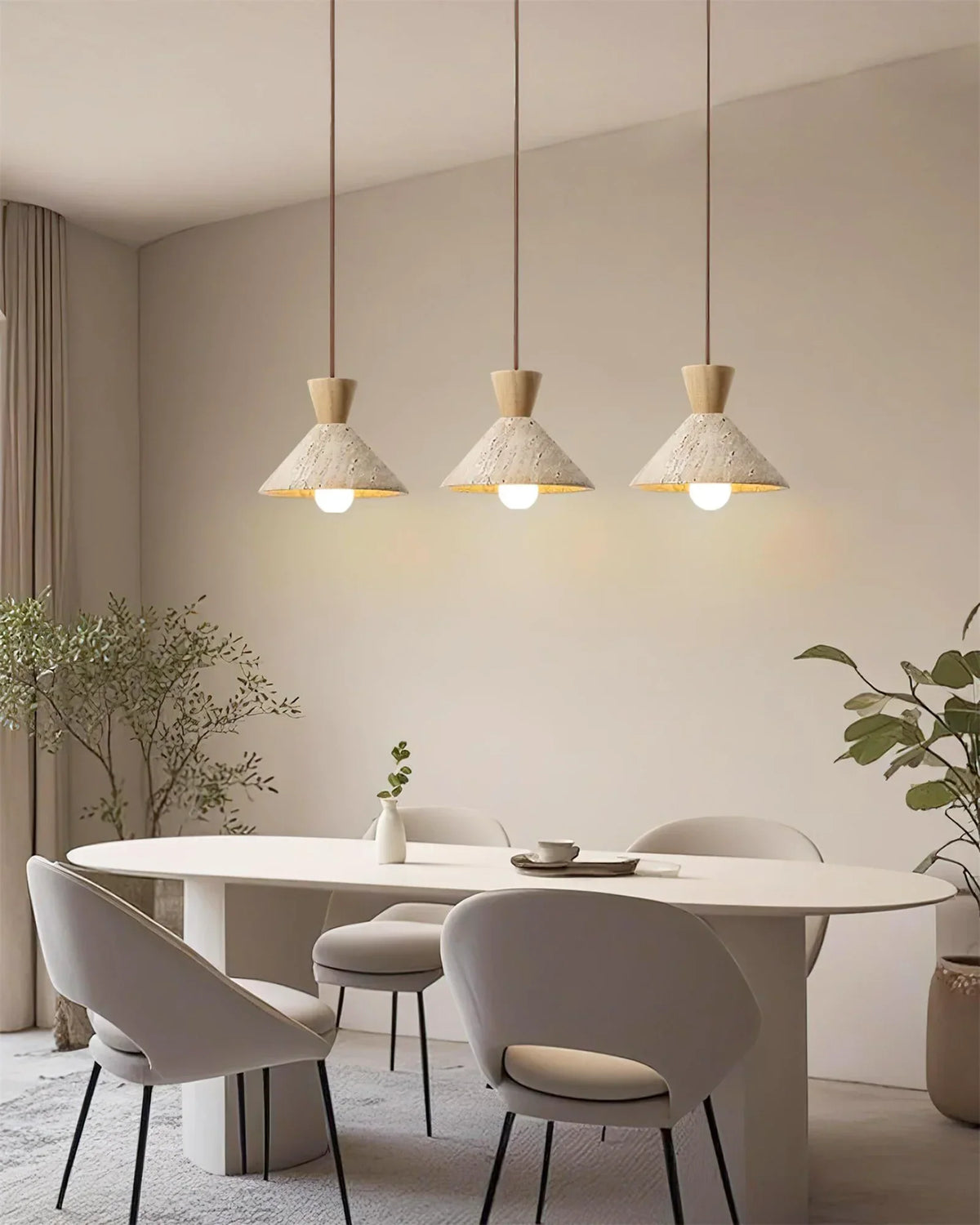 Cone Forma Travertine Pendant Lamp – Travertine detail 7