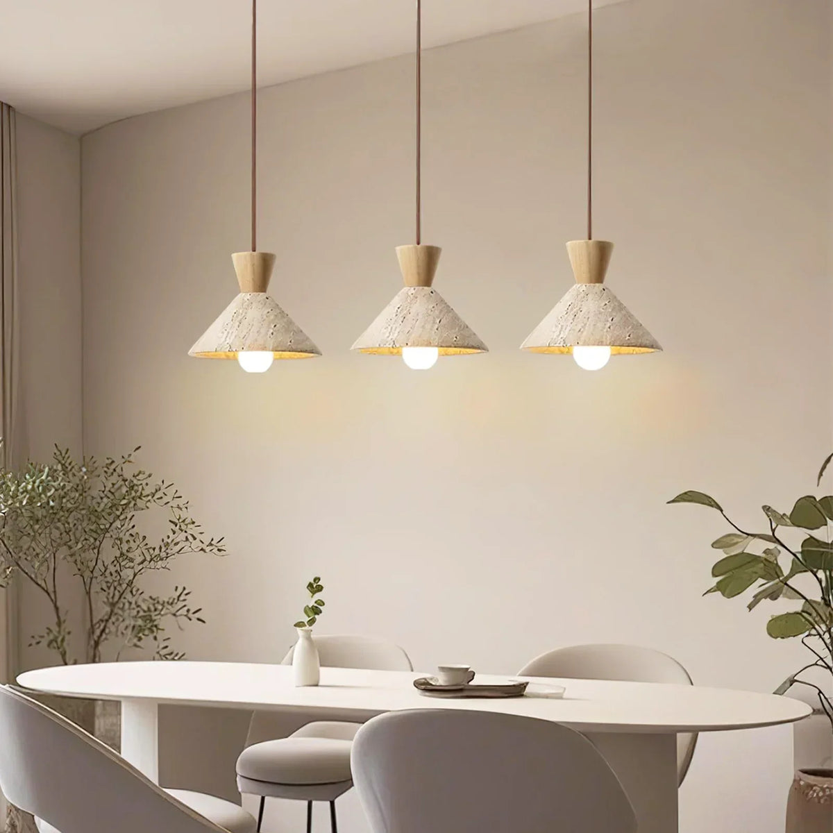 Cone Forma Travertine Pendant Lamp – Travertine detail 2