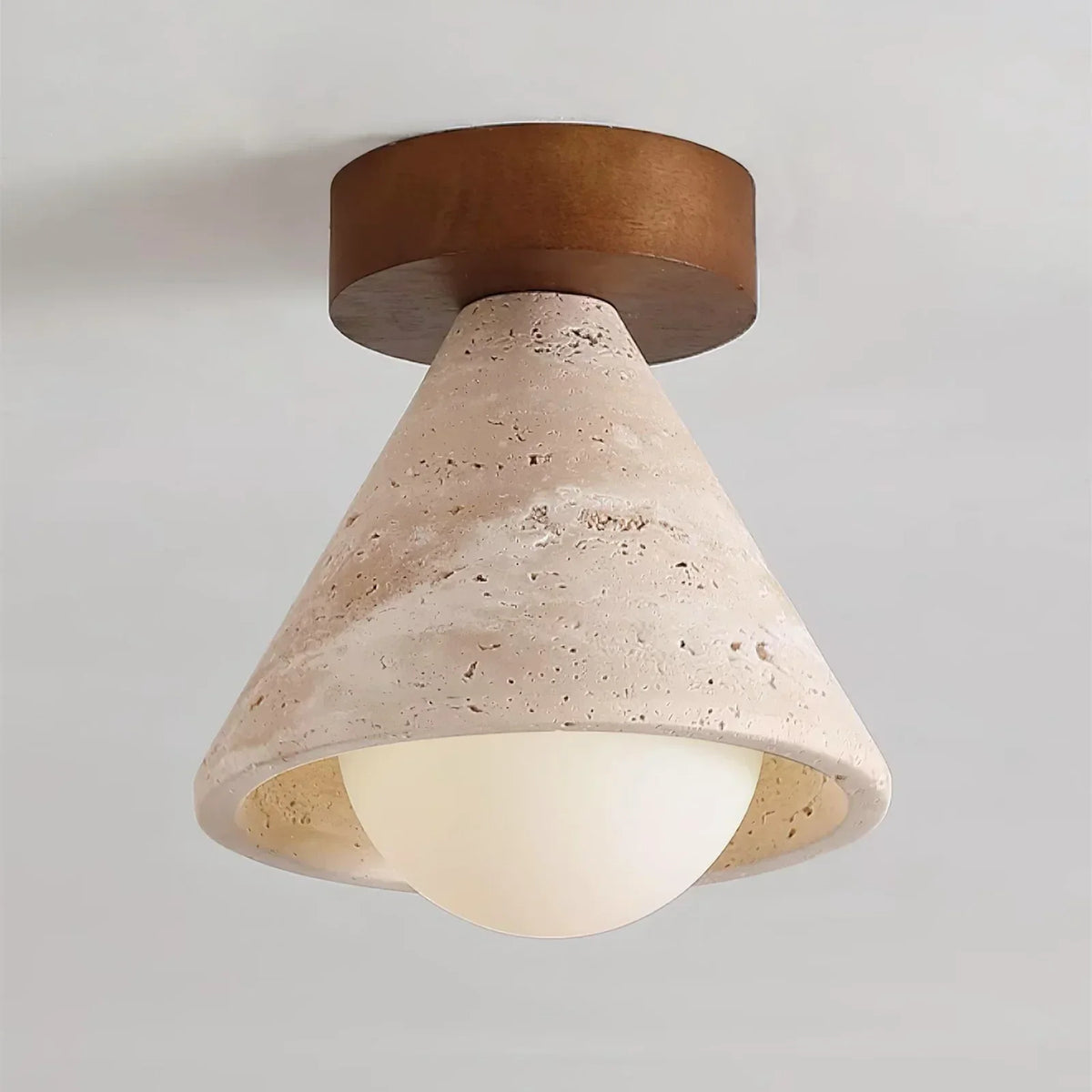 Cone Kayla Travertine Ceiling Light – Travertine detail 12