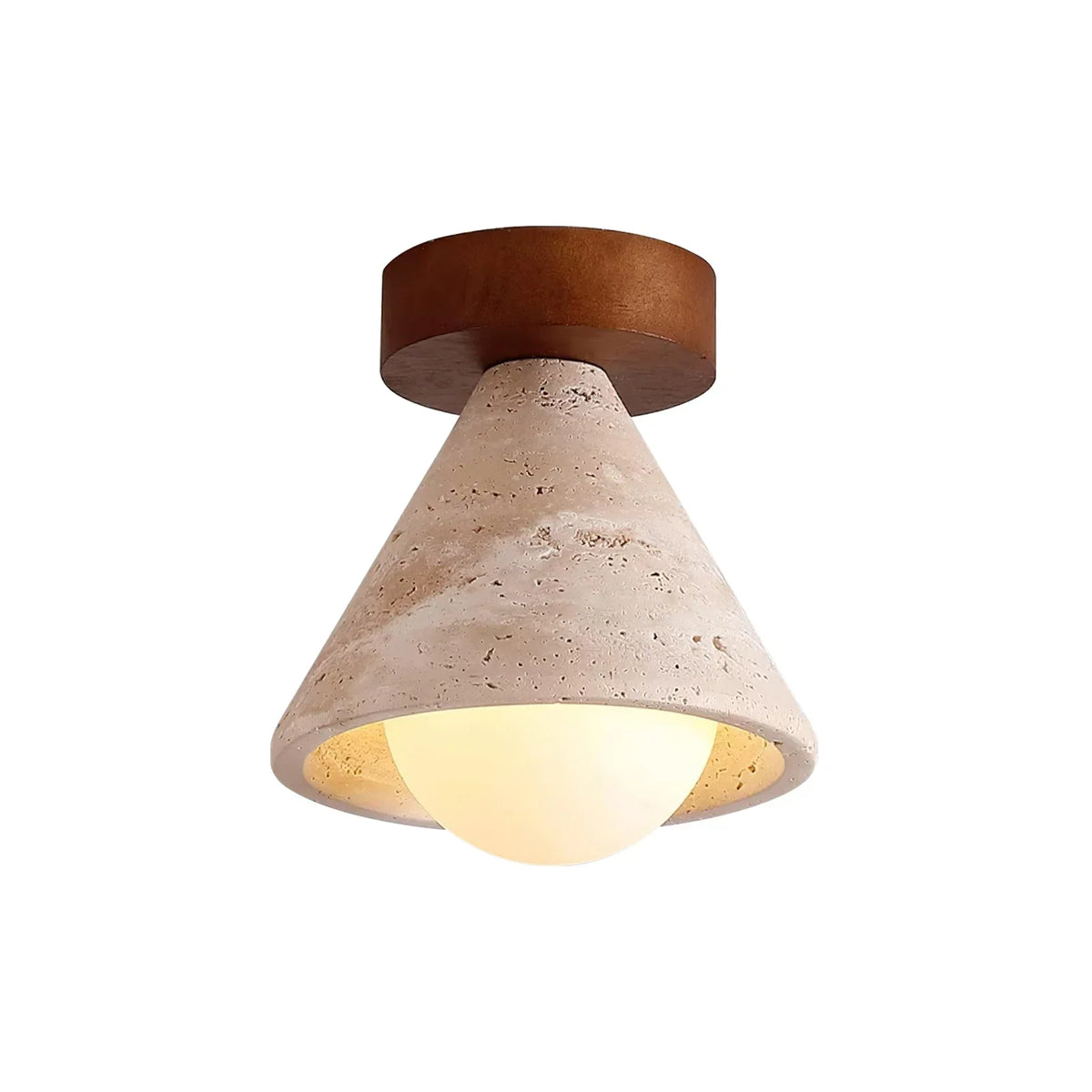 Cone Kayla Travertine Ceiling Light – Travertine detail 13