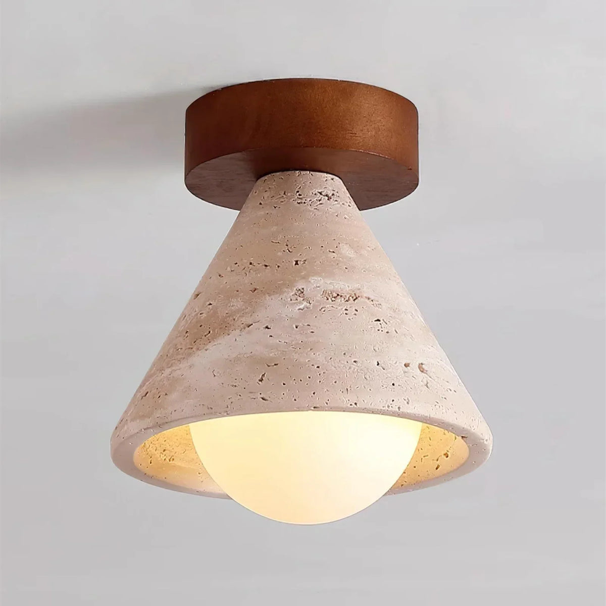 Cone Kayla Travertine Ceiling Light – Travertine detail 11
