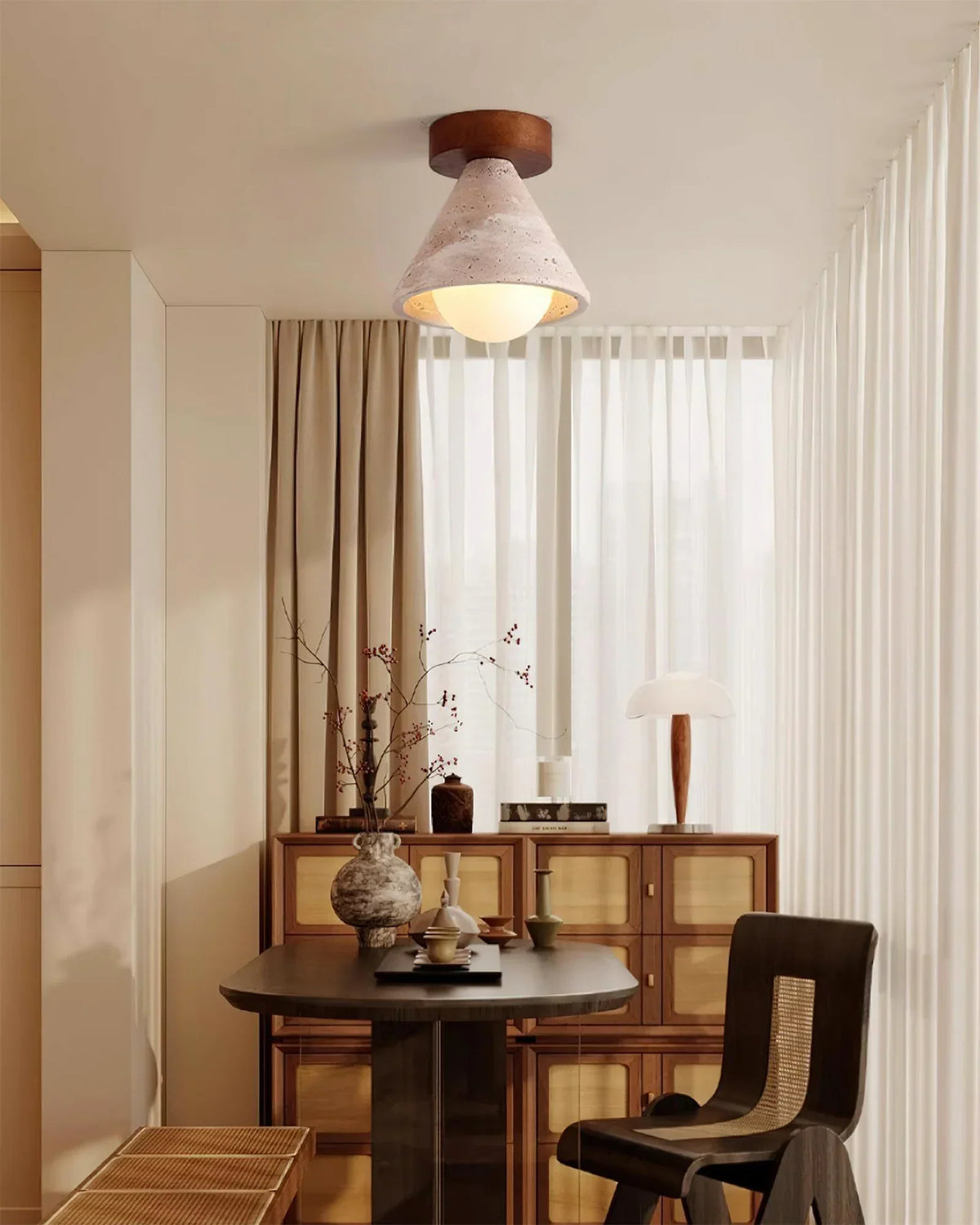 Cone Kayla Travertine Ceiling Light – Travertine detail 7