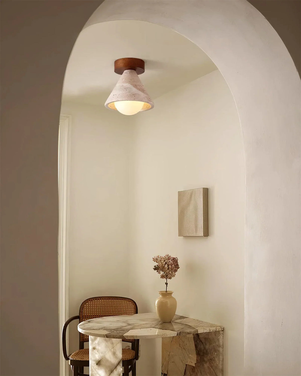 Cone Kayla Travertine Ceiling Light – Travertine detail 8