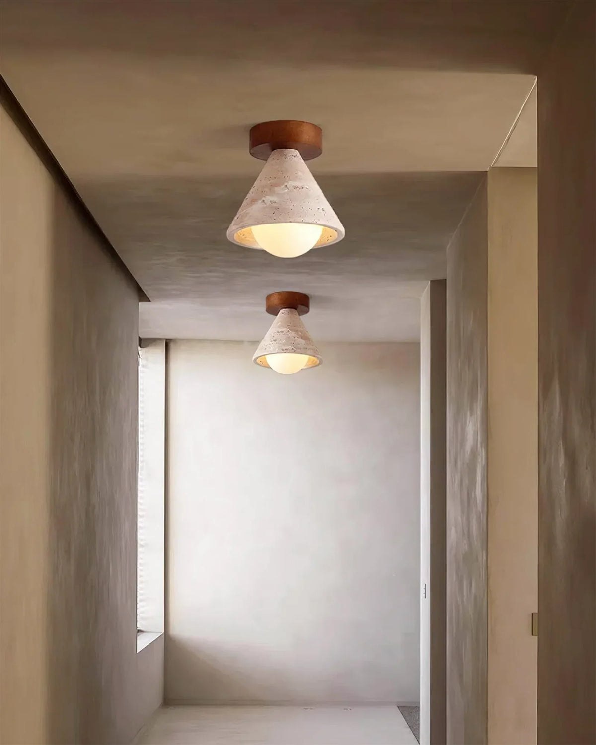 Cone Kayla Travertine Ceiling Light – Travertine detail 6