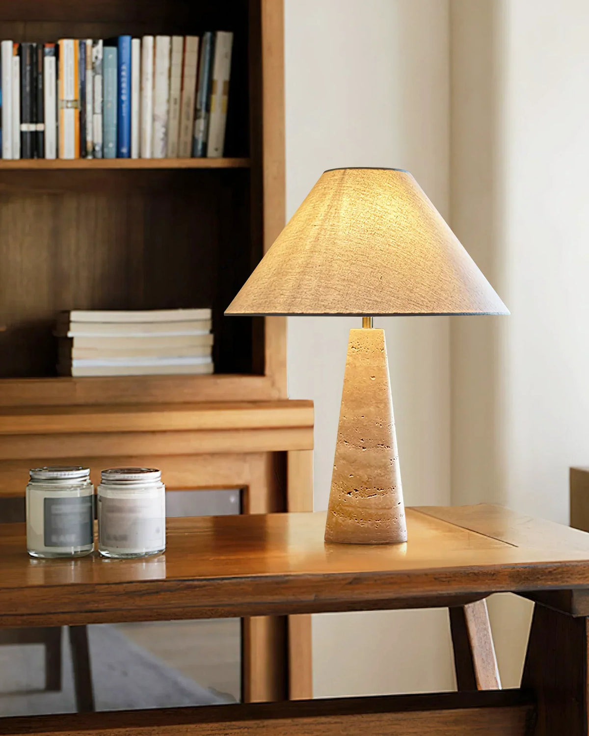 Cone Lulu Travertine Table Lamp – Travertine detail 6