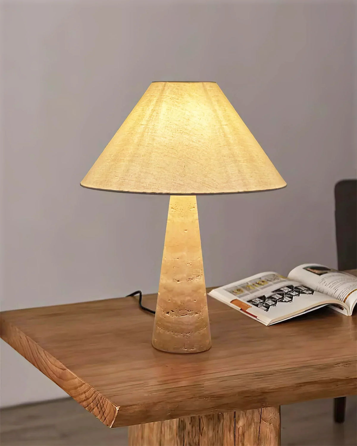 Cone Lulu Travertine Table Lamp – Travertine detail 8