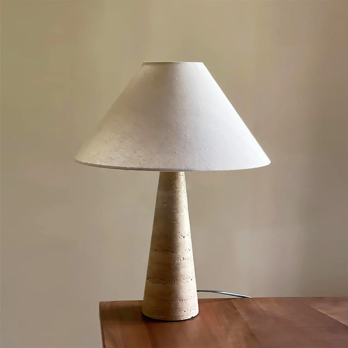 Cone Lulu Travertine Table Lamp – Travertine detail 4