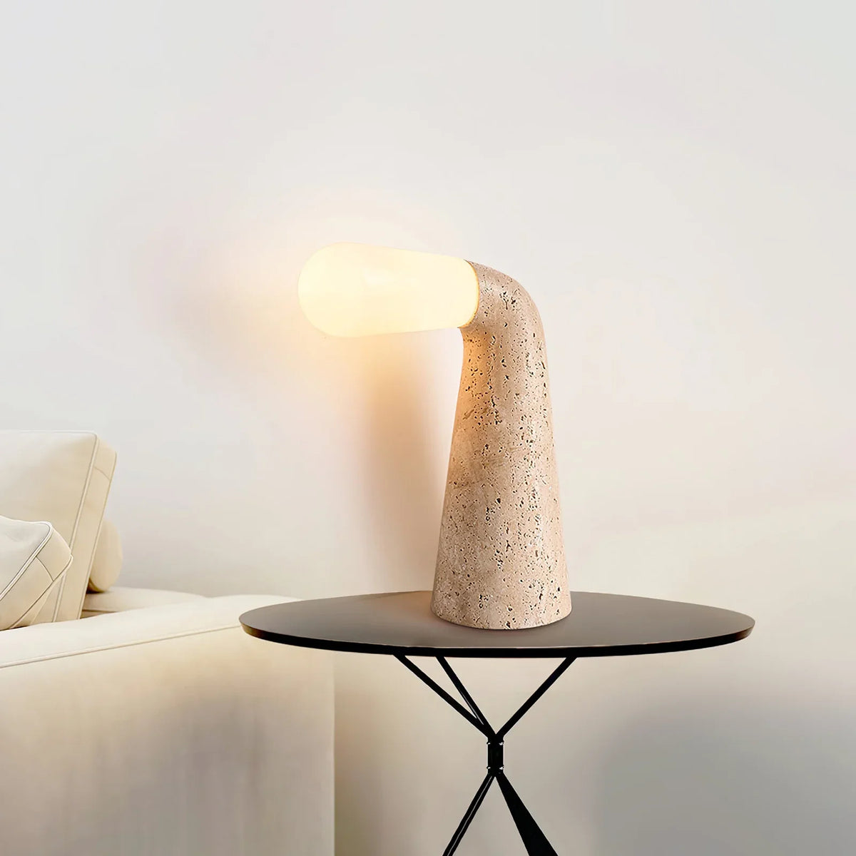 Cone Nilo Travertine Table Lamp – Travertine detail 3