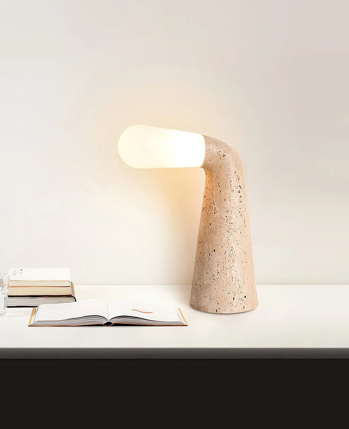 Cone Nilo Travertine Table Lamp – Travertine detail 7