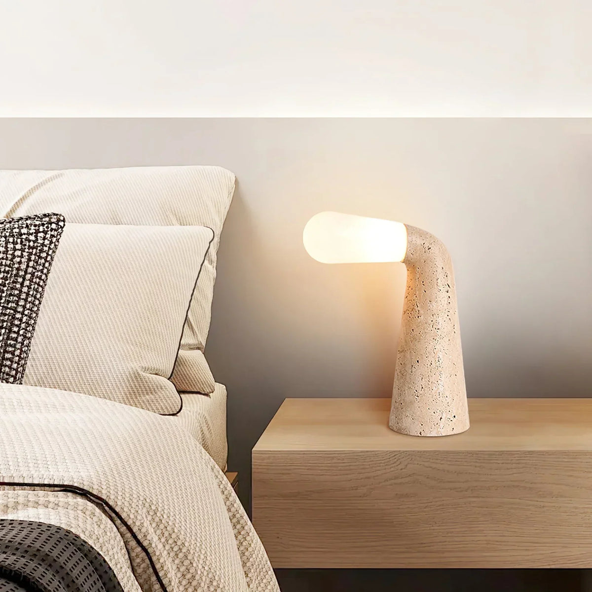 Cone Nilo Travertine Table Lamp – Travertine detail 4