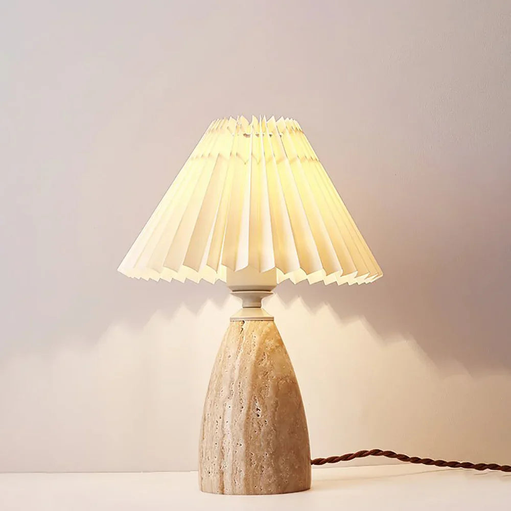 Conical Gusnow Travertine Table Lamp – Travertine detail 7