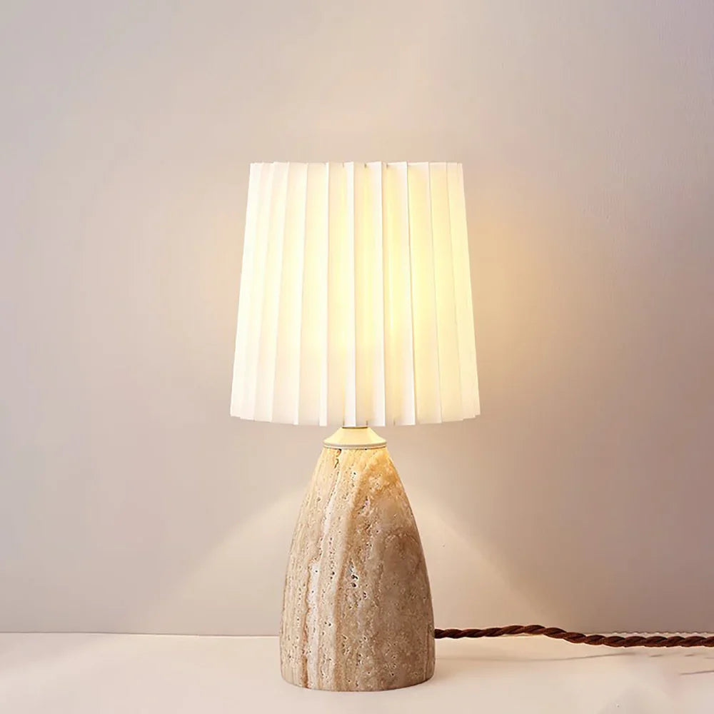 Conical Gusnow Travertine Table Lamp – Travertine detail 6