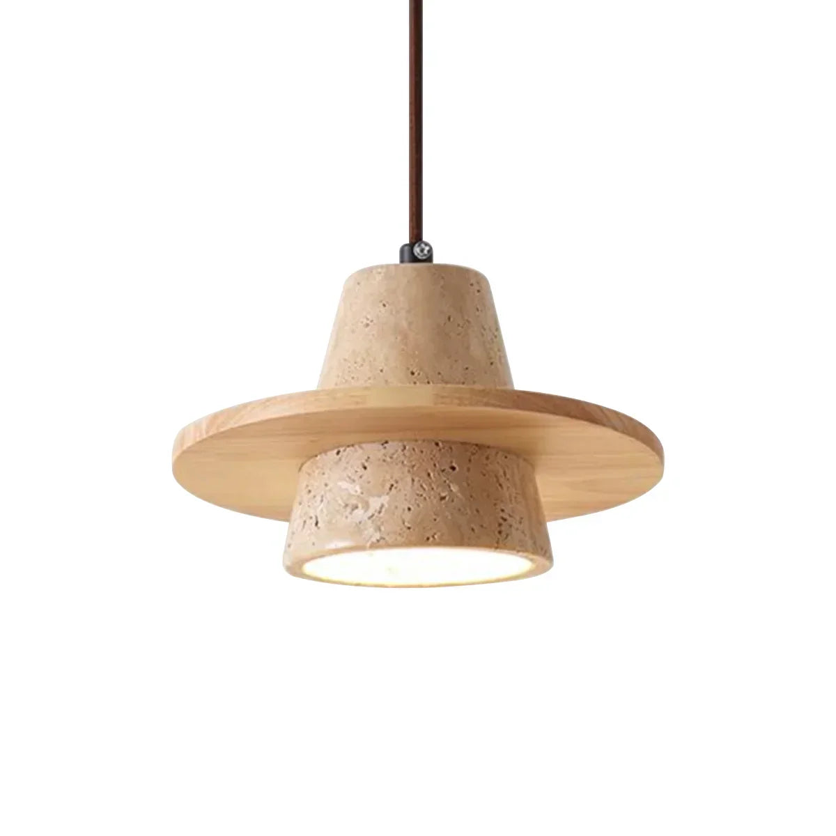 Conical Travertine Ring Pendant Lamp – Travertine detail 20