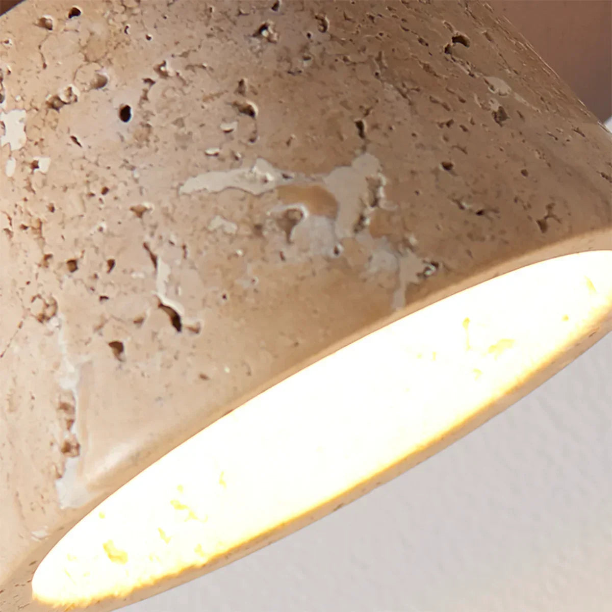 Conical Travertine Ring Pendant Lamp – Travertine detail 16