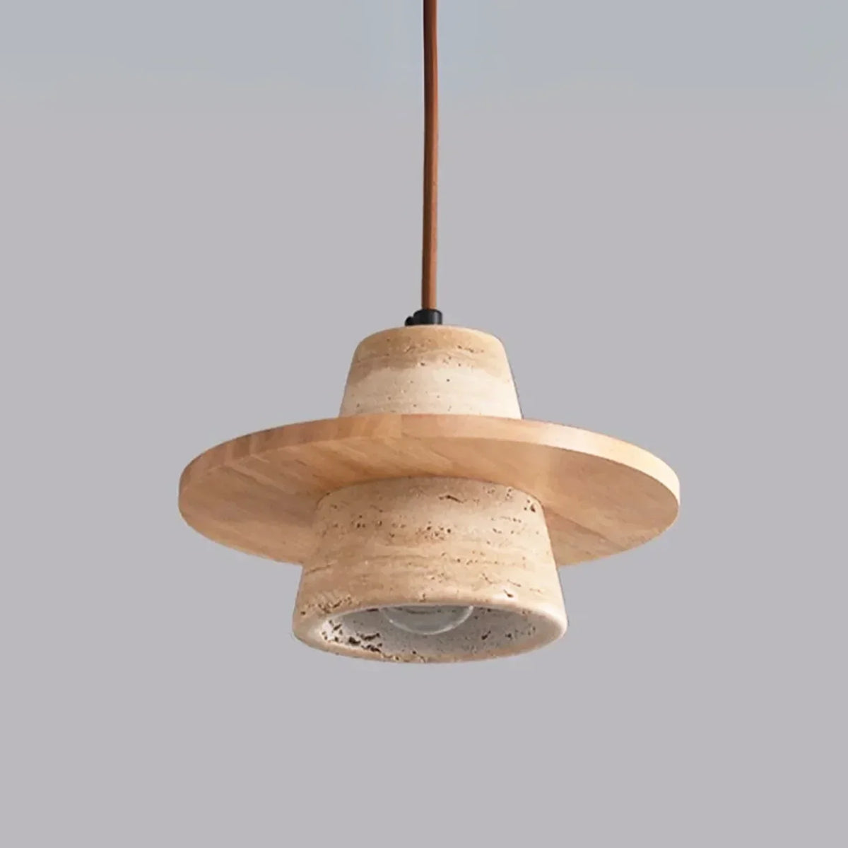 Conical Travertine Ring Pendant Lamp – Travertine detail 18