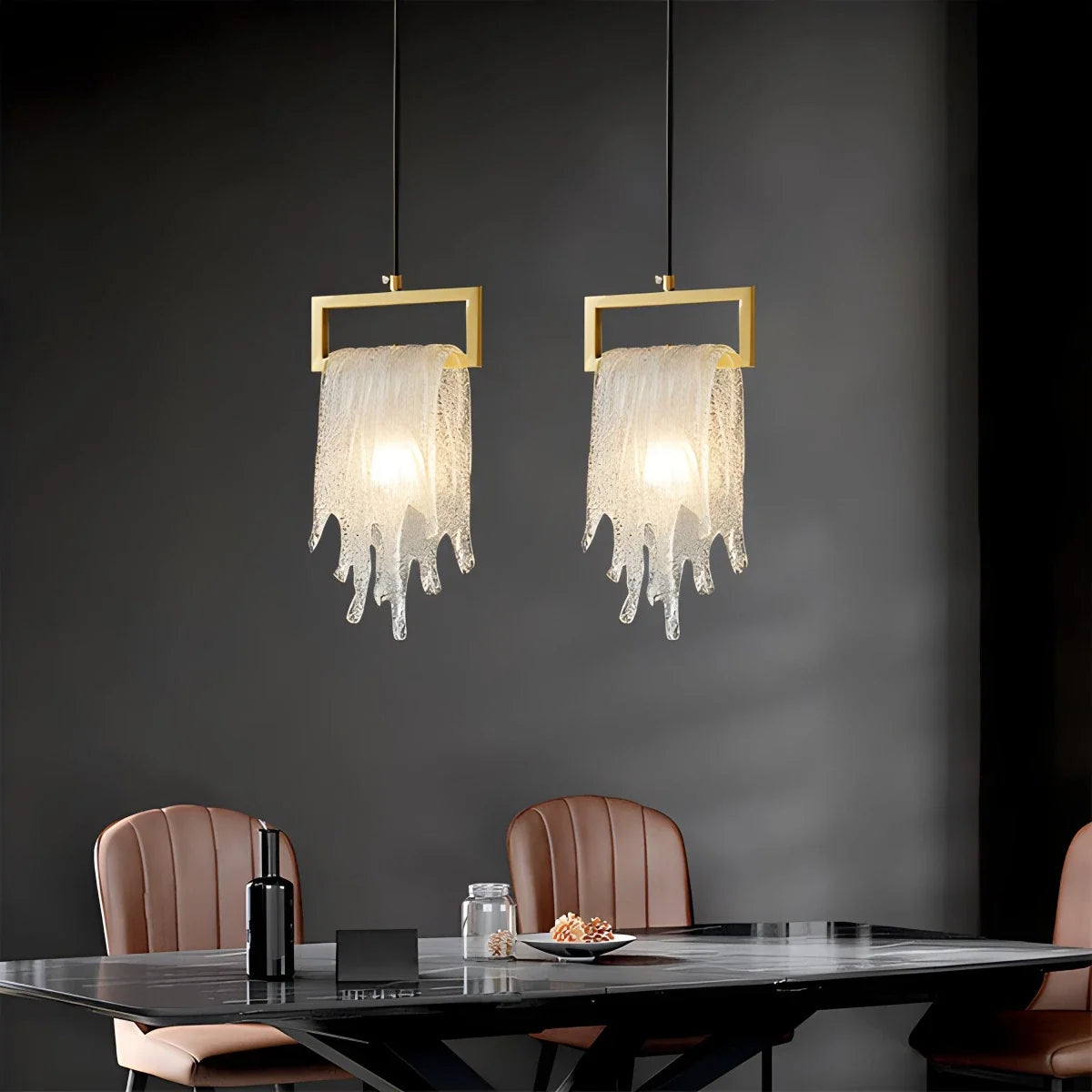 Copper Crystal Pendant Light Multiple Styles Available – Crystal detail 11