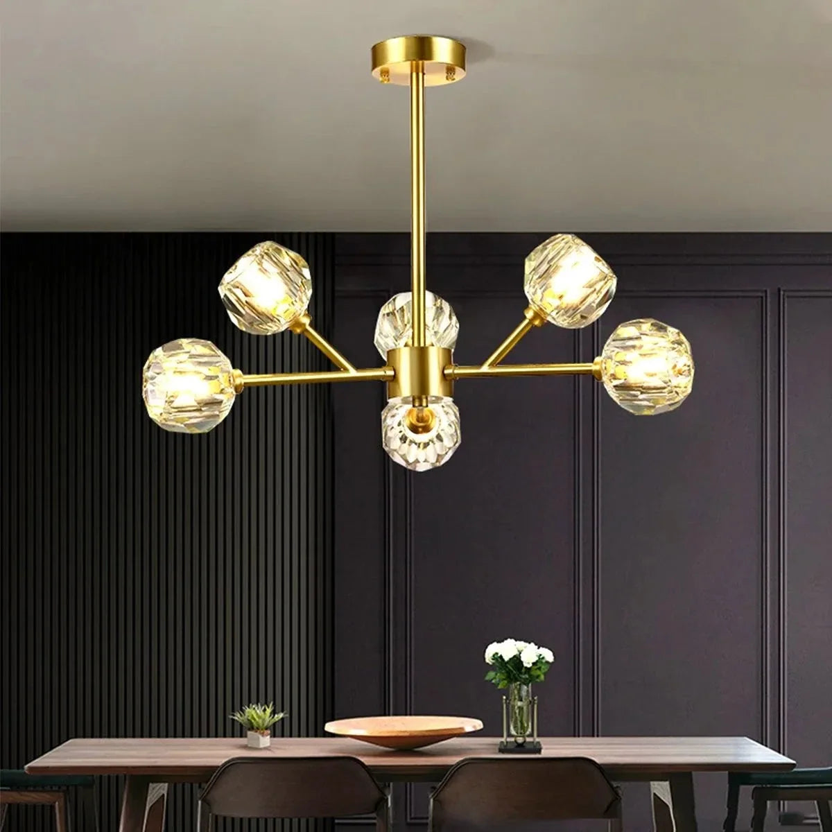 Crystal Ball Round Cluster Chandelier – Crystal detail 5