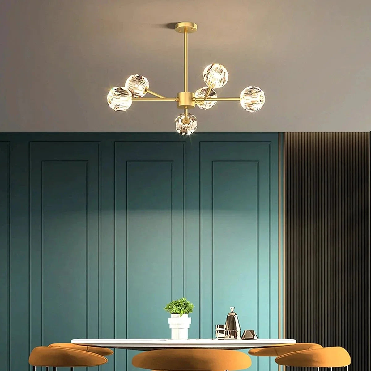 Crystal Ball Round Cluster Chandelier – Crystal detail 6