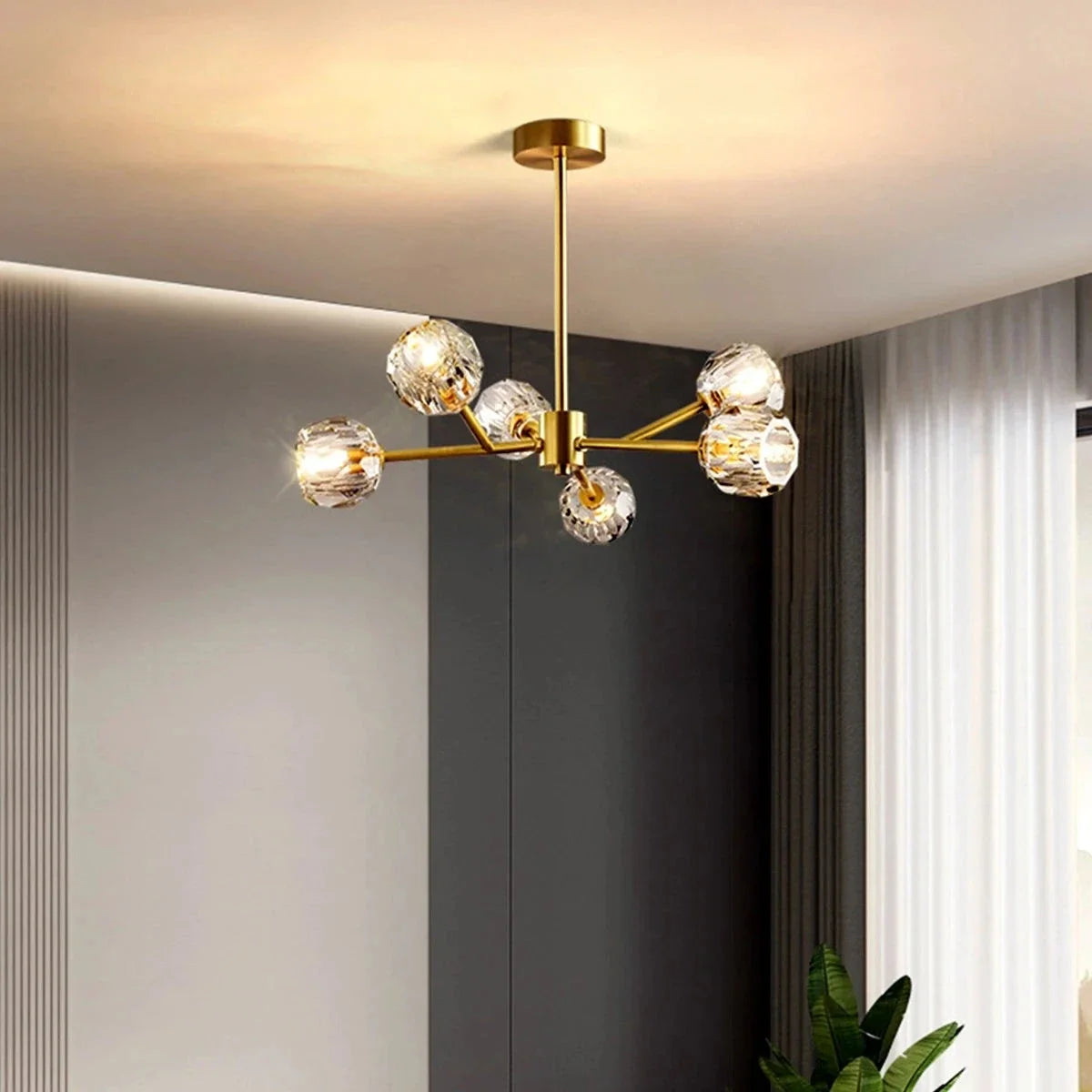 Crystal Ball Round Cluster Chandelier – Crystal detail 4