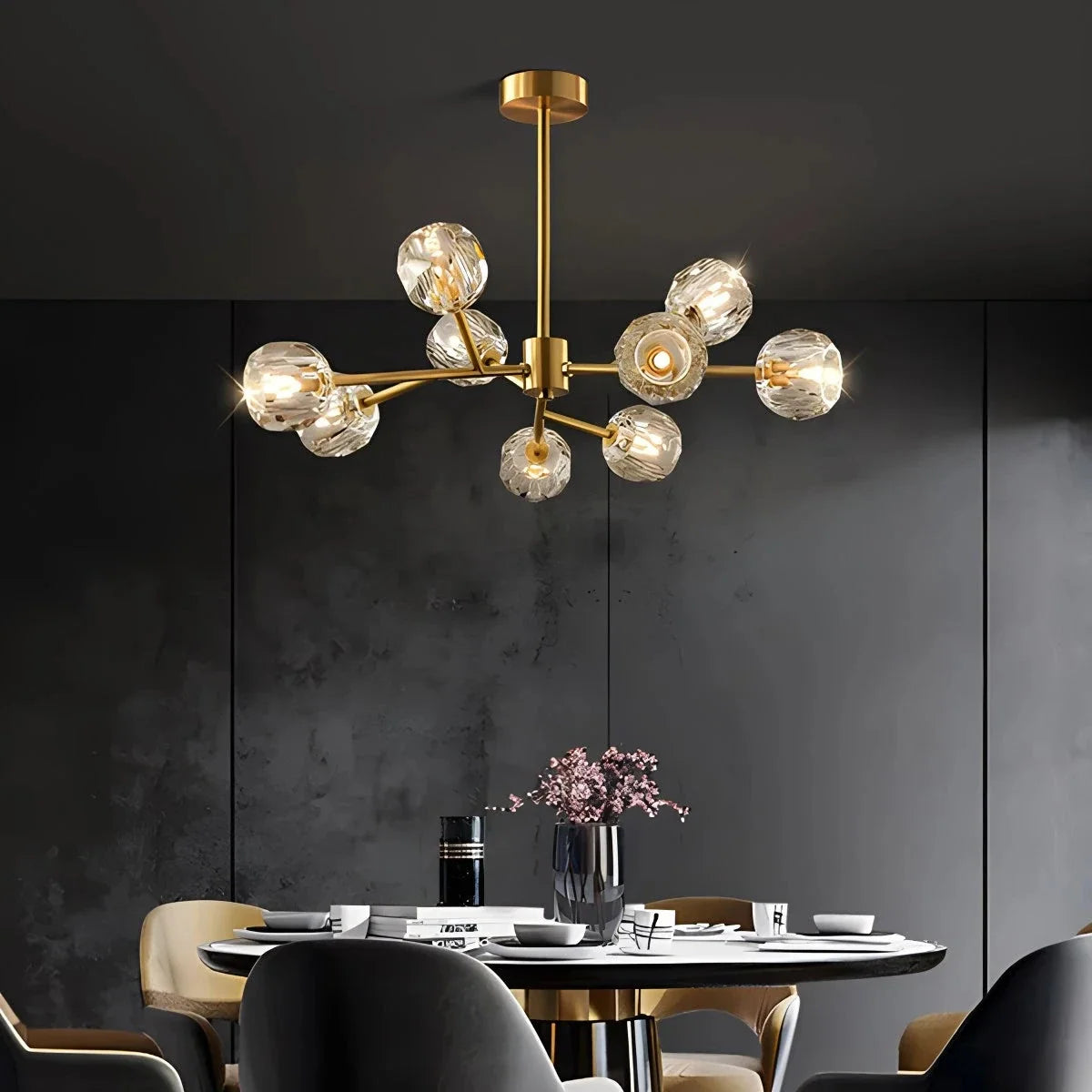 Crystal Ball Round Cluster Chandelier – Crystal detail 12