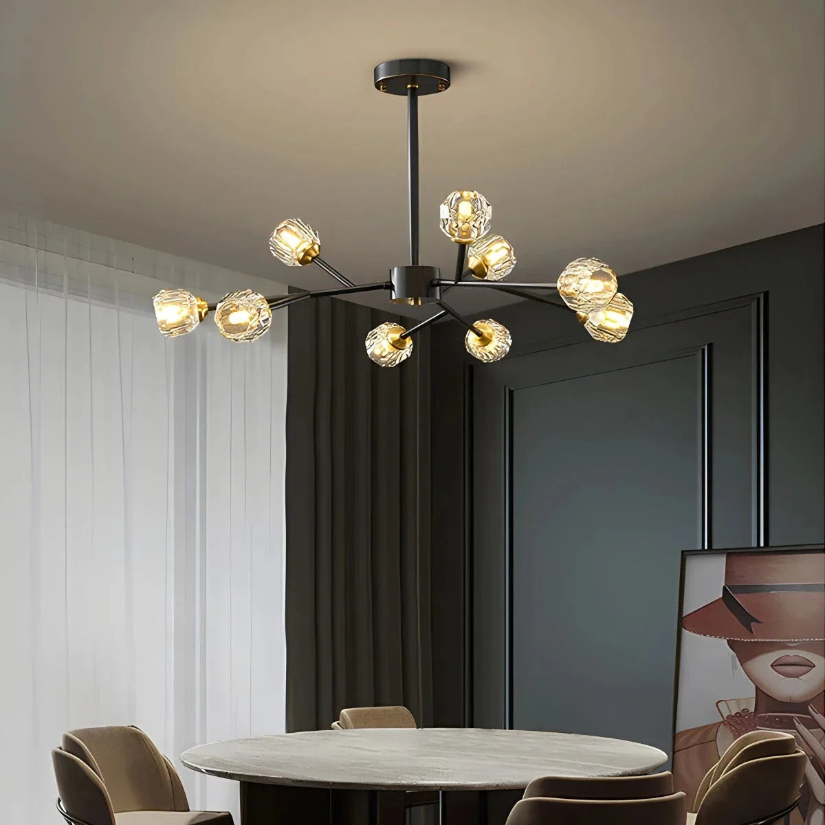 Crystal Ball Round Cluster Chandelier – Crystal detail 33