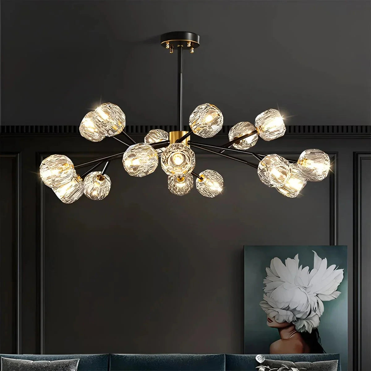 Crystal Ball Round Cluster Chandelier – Crystal detail 39