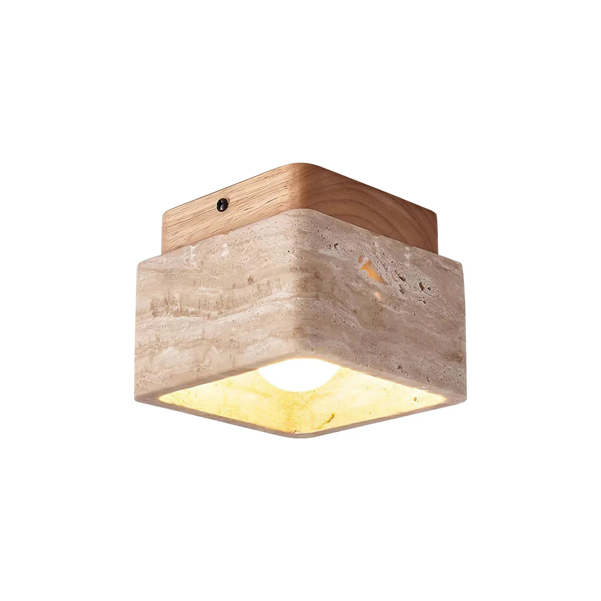 Cube Terra Block Travertine Ceiling Light – Travertine detail 16