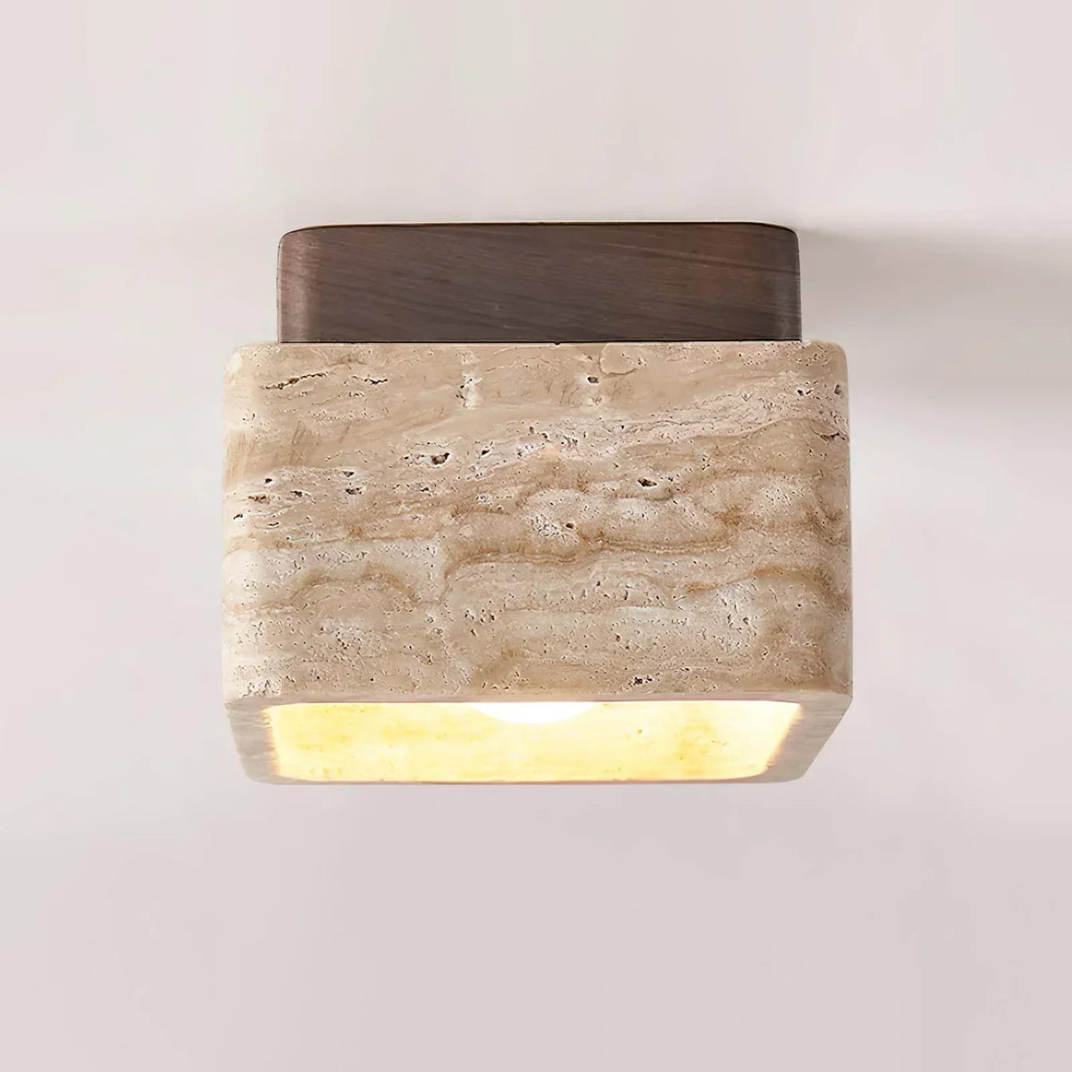 Cube Terra Block Travertine Ceiling Light – Travertine detail 15