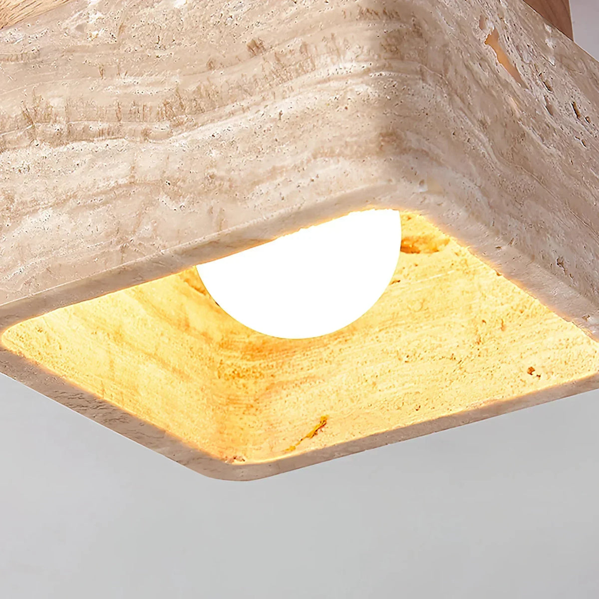 Cube Terra Block Travertine Ceiling Light – Travertine detail 9