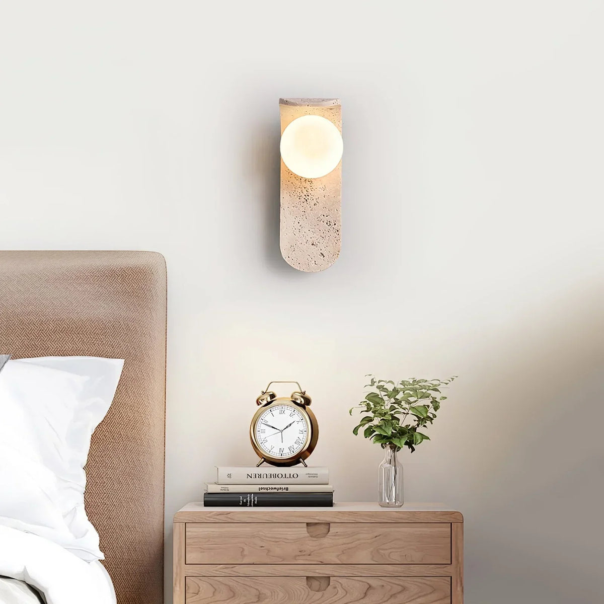 Curve Solis Travertine Wall Lamp – Travertine detail 4