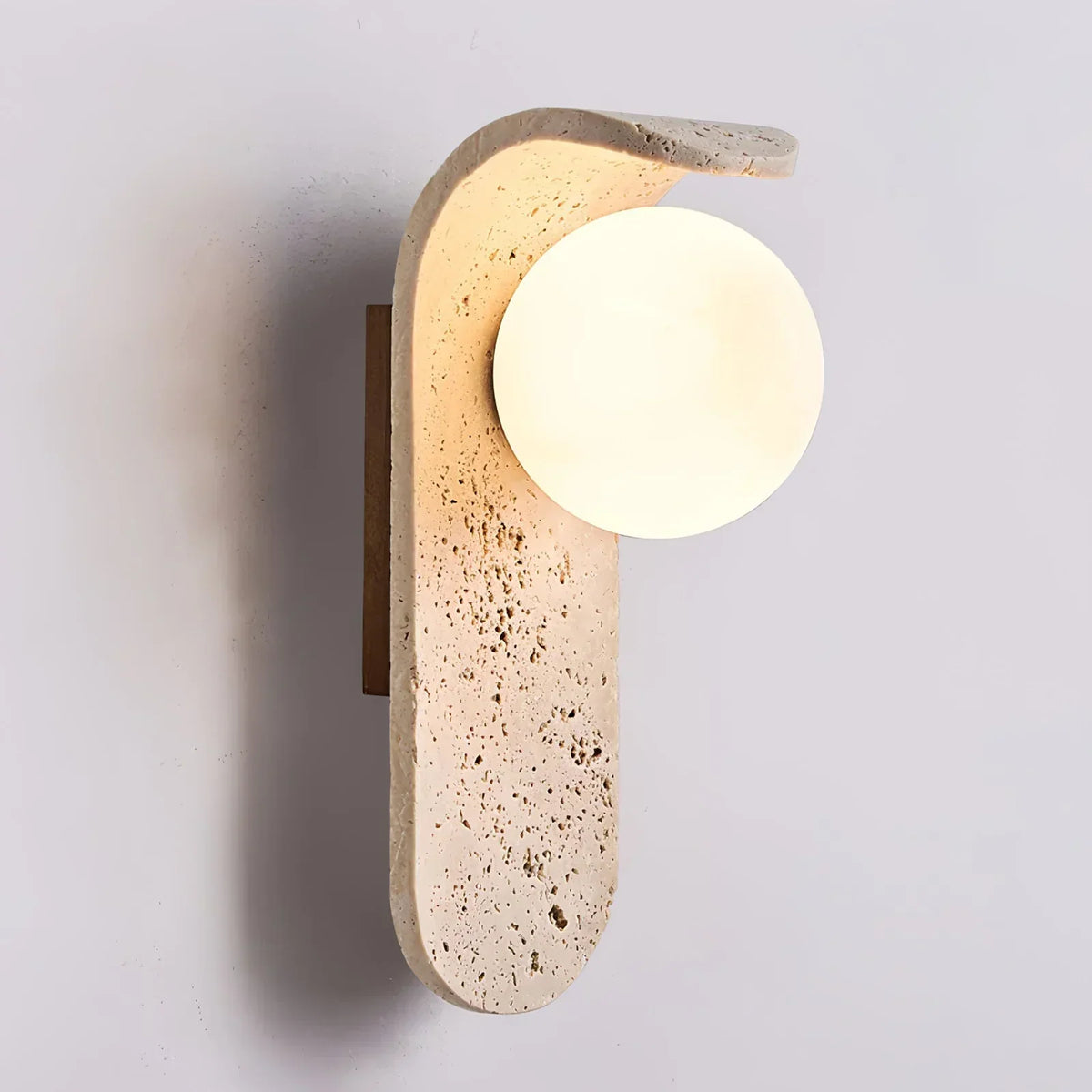 Curve Solis Travertine Wall Lamp – Travertine detail 10
