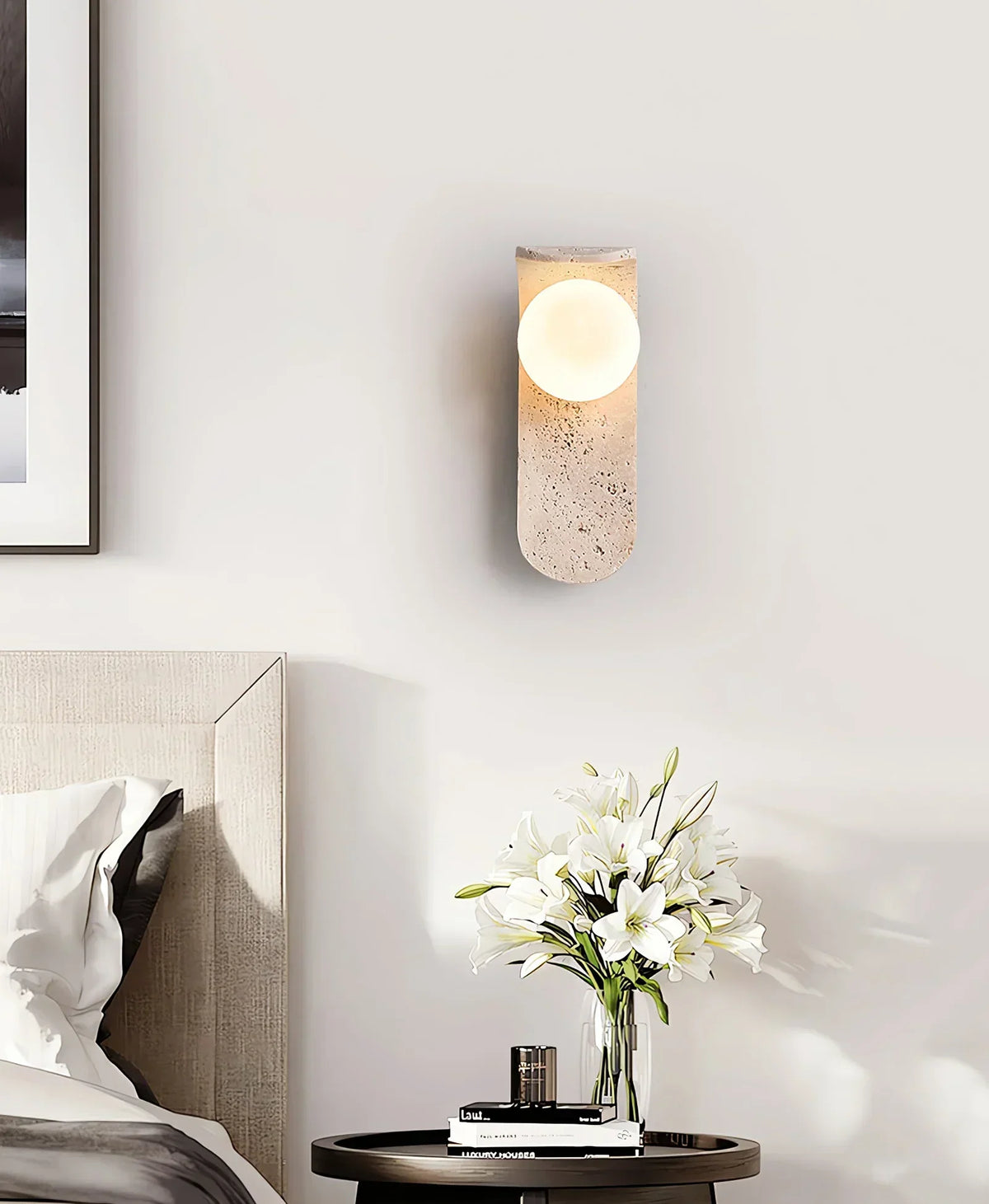 Curve Solis Travertine Wall Lamp – Travertine detail 7