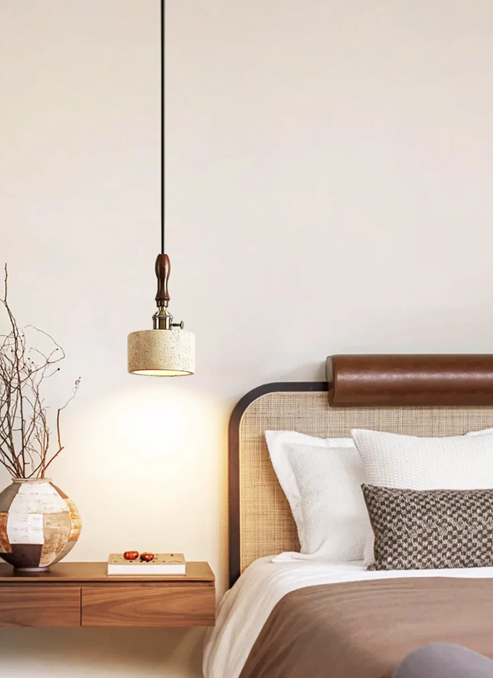Cylinder Franciska Travertine Pendant Lamp – Travertine detail 10